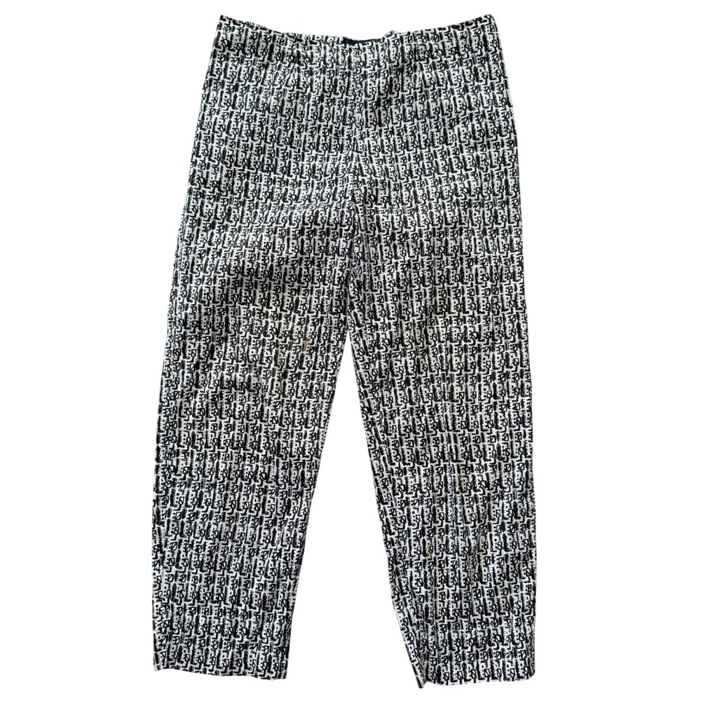 Piazza Sempione Audrey Pants Womens Black Cream Abstract Print Cropped Italy